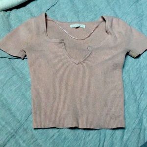LA Hearts blush knit short sleeve shirt size XS